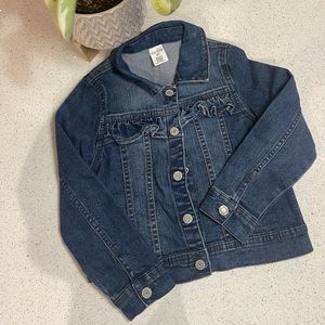 EUC: Okie Dokie Jean Jacket Ruffle Snap Pockets